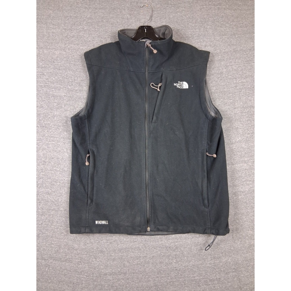 The North Face Mens Jacket L Black‎ Fleece Windwall Vest Windbreaker Gorp Hiking